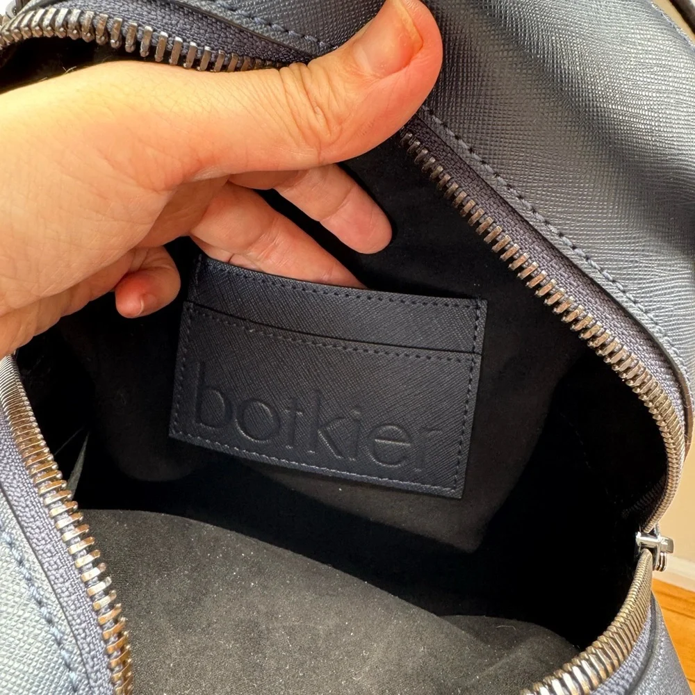 Botkier Navy Backpack with Mustard and Gray Accent Pocket - Picture 6 of 9